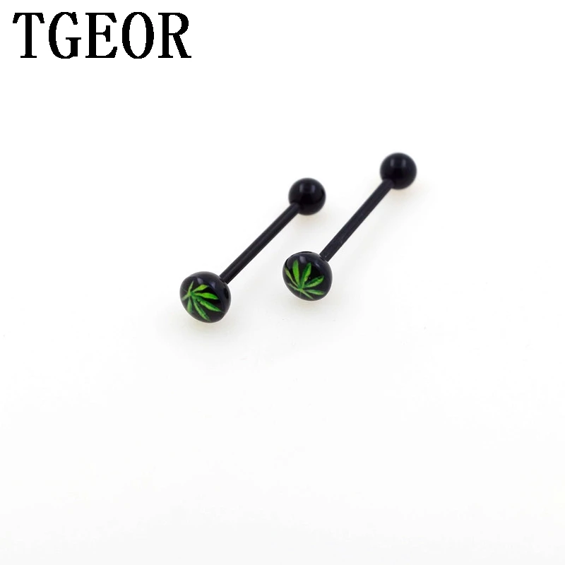 Оптовая продажа ювелирное изделие для тела плетеные лист акриловые язык кольцо