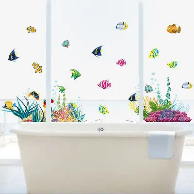 Морской мир трава рыбный риф под морем Акула рыба 3D мультфильм водонепроницаемые