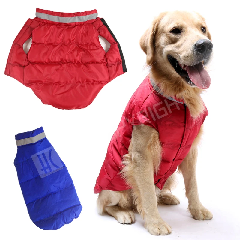 Одежда для собак и кошек синего/красного цвета мягкое Стеганое пальто жилет