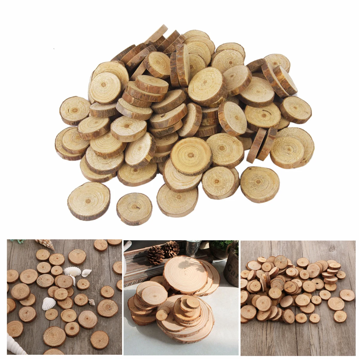 DIY Round Wood Piece Party Favors Decorations Photography Photo Booth Props With Desiccant Wedding Festival Birthday supplies | Дом и сад