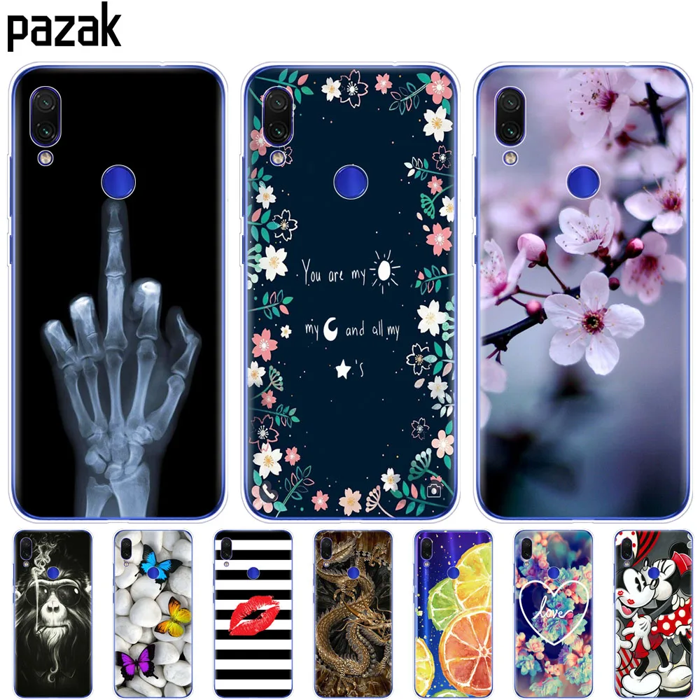 Чехол для Xiaomi Redmi Note 7, 6,3 дюйма, силиконовый чехол из мягкого ТПУ с рисунком для Xiaomi Redmi 7, чехол 6,26 дюйма, Fundas Coque Redmi Note7, чехол