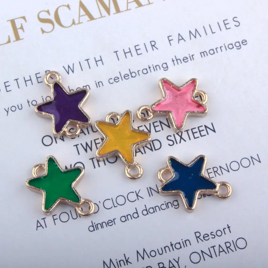 Модные подвески в форме звезды капли влюбленного масла из сплава металлические