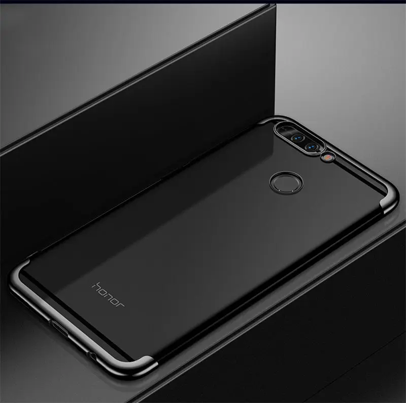 Black Чехол MAKAVO для huawei Honor 8 Pro, Роскошный чехол с лазерным покрытием, Прозрачный мягкий силиконовый чехол для телефона s для Honor 8 Pro - Цвет: Black