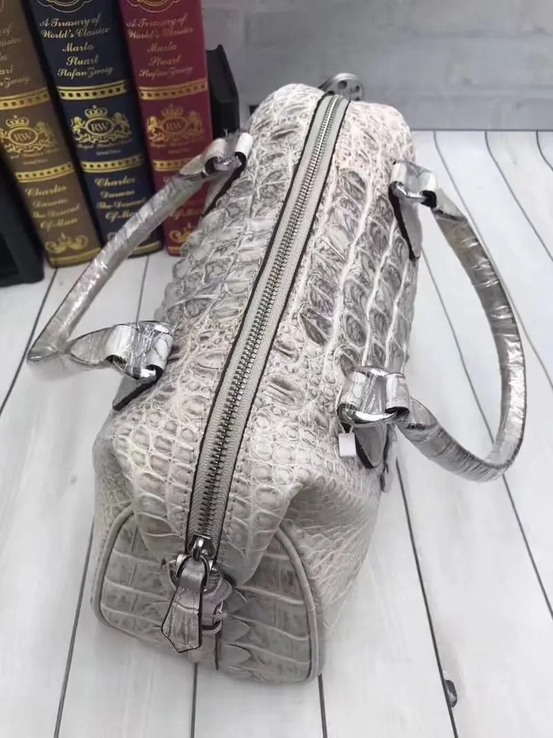 Необычная натуральная кожа аллигатора женский кошелек Подушка настоящая крокодиловая кожа женская сумка с верхней ручкой женская большая сумка на одно плечо