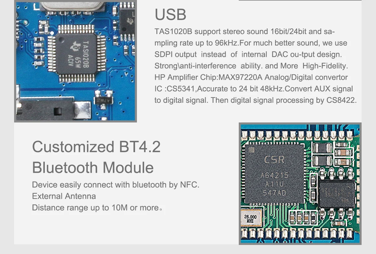 S.M.S.L SMSL AD18 Bluetooth 4,2 USB DSP HIFI Цифровой декодирующий усилитель мощности усилитель для наушников TAS5508C TAS5342A Bluetooth DAC