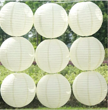 Бежевый 10 шт./лот 12 ''(35 см) круглый бумажный фонарь бесплатная доставка