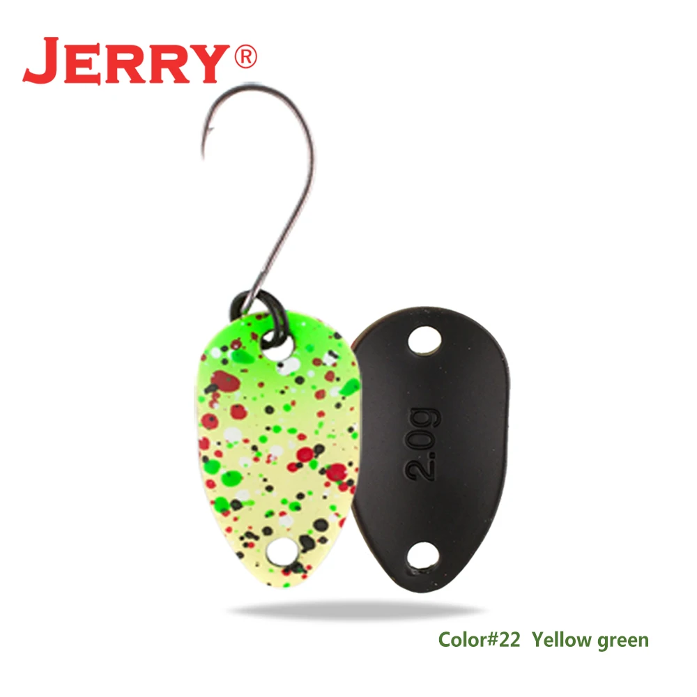Jerry 1 шт. 2 г 3,5 г 4,5 г микро рыболовные ложки воблер несколько цветов рыболовные приманки Спиннер приманка форель ложка - Цвет: 22 yellow green