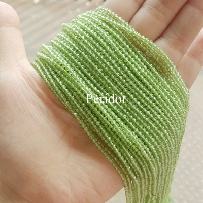 Peridot Натуральные шпинели LiiJi, аметисты, турмалины, танзаниты, ларимары, Лапис и т. Д. Полудрагоценные каменные крошечные Бусины 2-2,5 мм 38 см/прядь - Цвет: Peridot