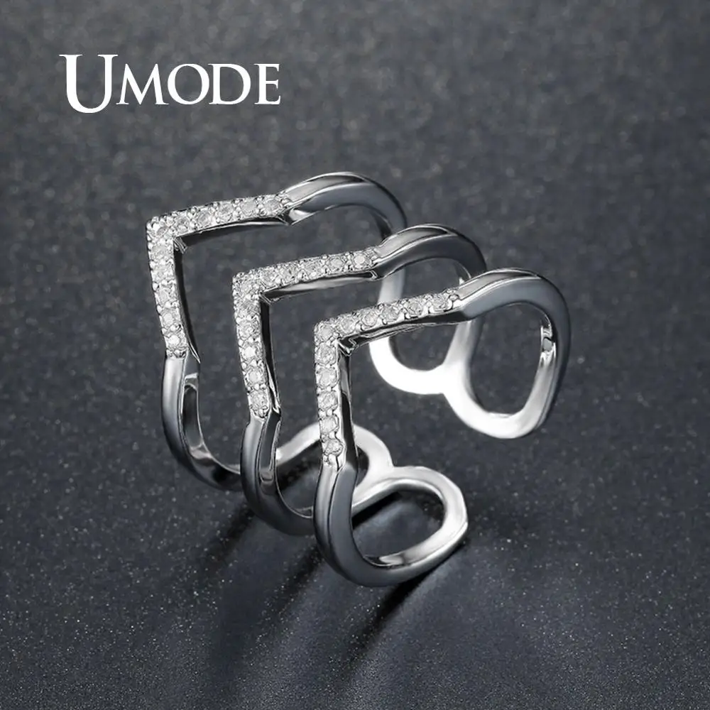UMODE модное белое золотое волнистое кольцо, обручальные Регулируемые кольца для женщин, кольцо, Винтажные Ювелирные изделия из Египта, UR0360B