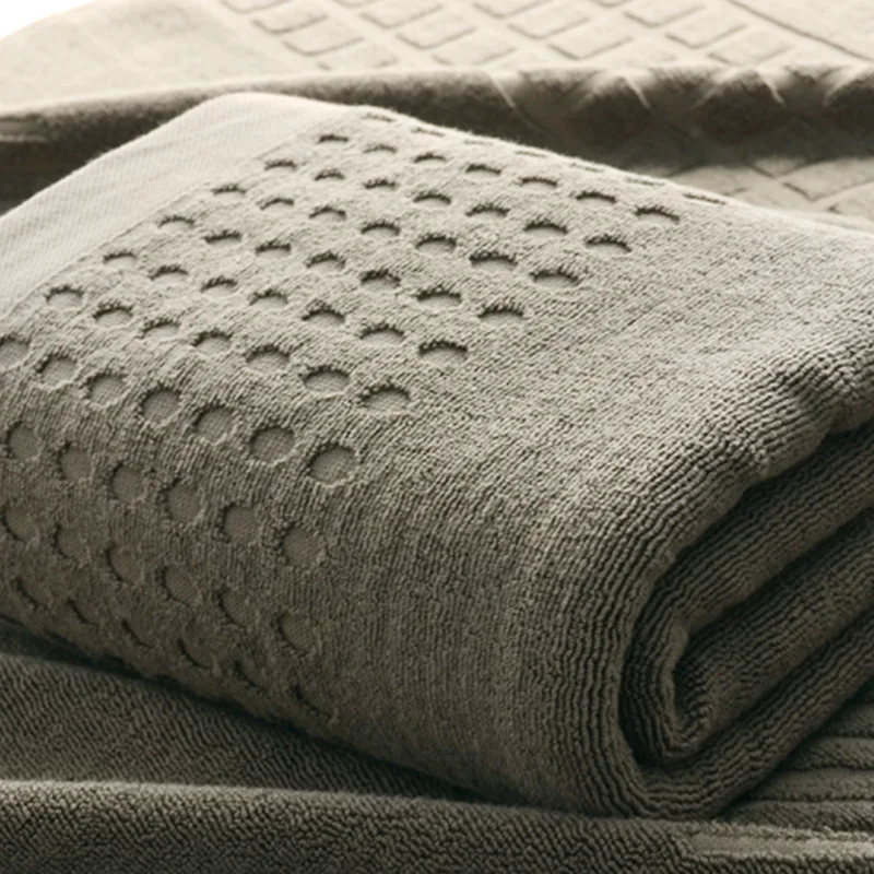 Супер впитывающее серое мужское полотенце Большое банное и маленькое для рук