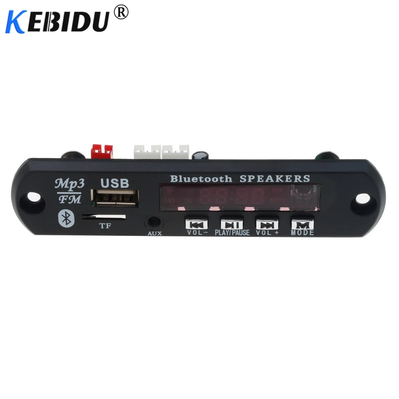 Kebidu беспроводной Bluetooth 4 1 аудио декодер Модуль платы mp3 плеер светодиодный MP3 AUX 5 12