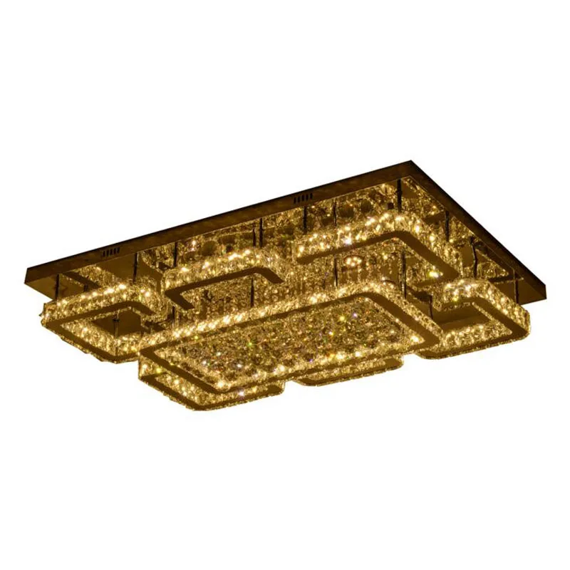 Modern minimalist led crystal ceiling lamp rectangular creative living room bedroom lamps modern line cutting lighting LED | Лампы и
