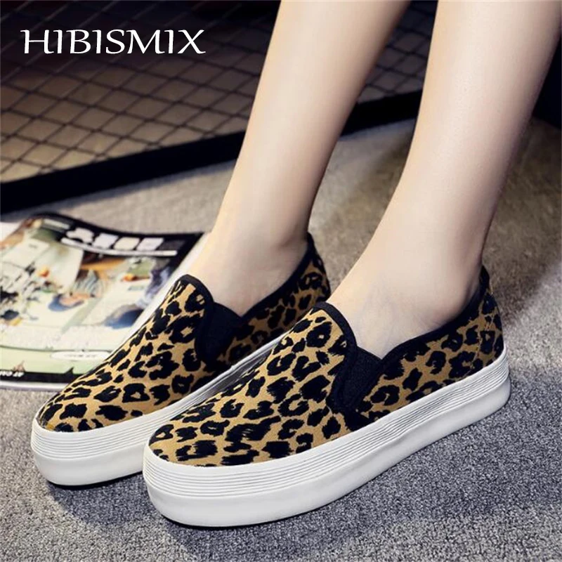 HIBISMIX Женская обувь Лоферы Обувь на платформе плоской подошве из парусины с