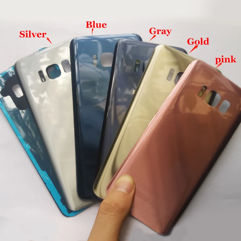 Для samsung Galaxy S8 G950 G950F S8 Plus G955 G955F задняя крышка батарейного отсека задняя Дверная панель чехол с клейкой наклейкой