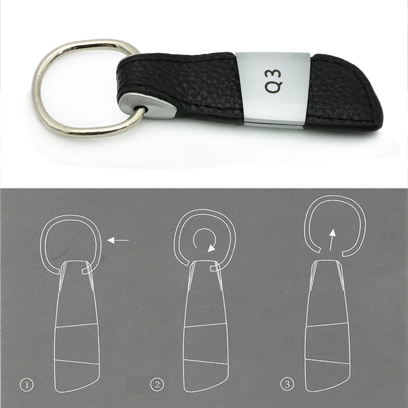 Кожаный Автомобильный Брелок брелок Авто держатель для Audi Q3 A3 A4 B6 B8 B5 B7 A6 c5 C6 80 A5 Q5 Q7