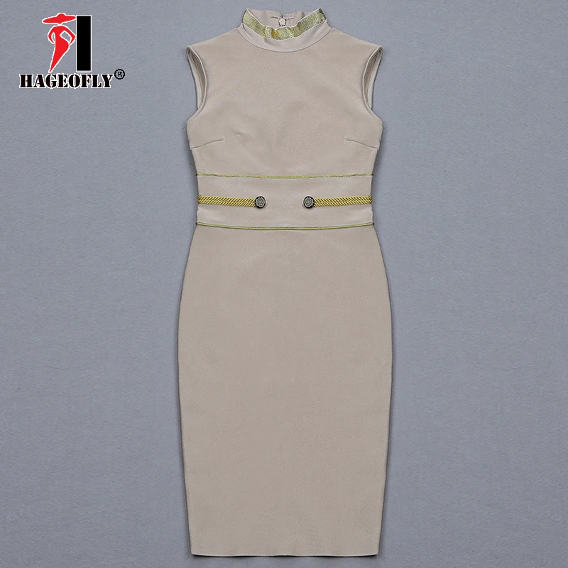 2019 новое облегающее Бандажное Платье женское платье Обнаженная без рукавов со