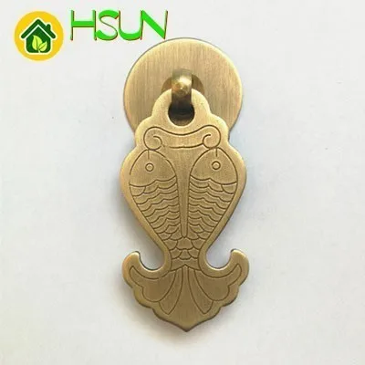 Классическая медная ручка под старину из чистой меди полностью в форме рыбы для