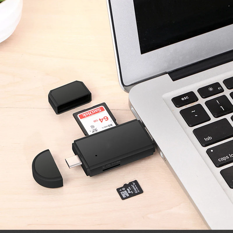Cliry Type C micro USB 3 In 1 OTG Card Reader High-speed USB2.0 Universal TF/SD for Android Computer Extension Headers | Компьютеры и