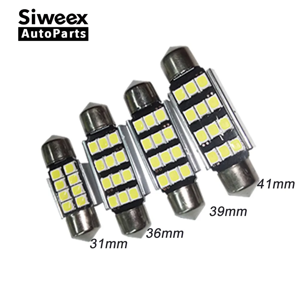 2 шт. Автомобильные светодиодные лампы CANBUS 12 SMD 2835 C5W 31/36/39/41 мм|41mm led canbus|led 41mm canbusled 12v
