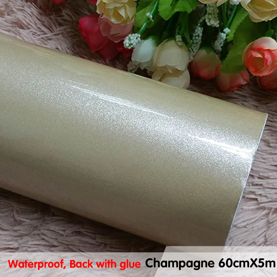 Champagne Наклейки для ремонта старой мебели, шкаф для спальни, водонепроницаемые наклейки на стену, яркие из красного ПВХ, обои Adesivo De Parede - Цвет: Champagne
