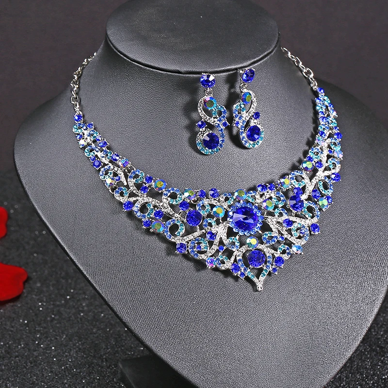 THRWELL невесты Цепочки и ожерелья серьги набор для Для женщин большой длинный Jewelry