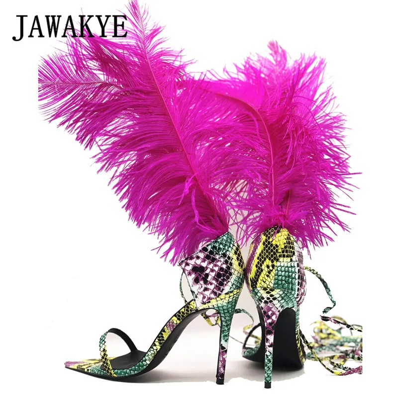 Ярко-розовые женские блестящие туфли-гладиаторы с открытым носком на ремешках |