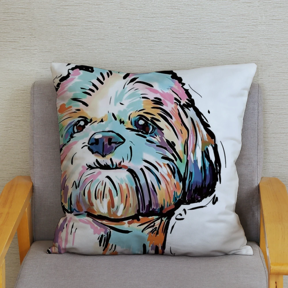 Разноцветные мягкие плюшевые наволочки для подушек в виде милой собаки 45*45 | Дом и