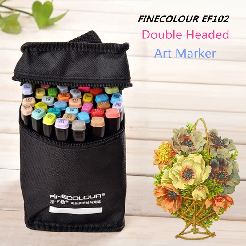 Двусторонние чернильные маркеры Finecolour EF102 на спиртовой основе|art marker pen|art markersalcohol