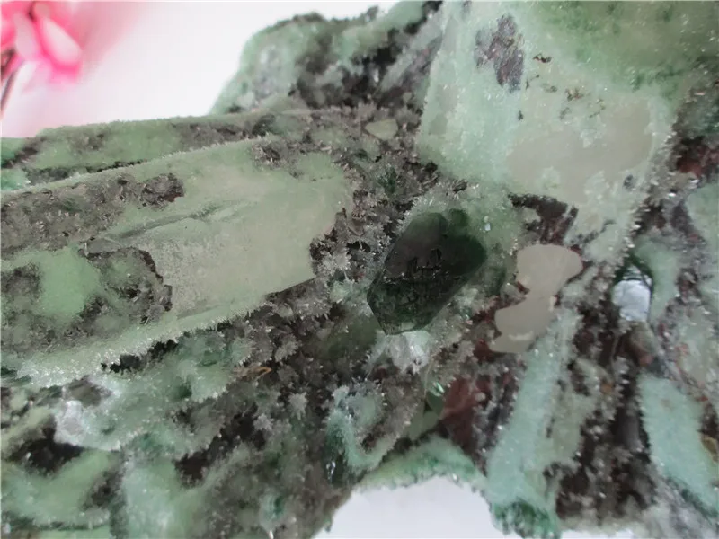 Unique Natural Green Crystal Cluster Skeletal Quartz Point Wand Mineral Healing Druse Vug Specimen Stone | Дом и сад