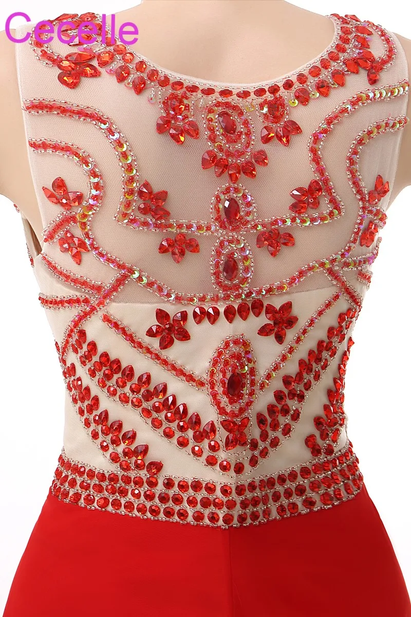 Red A-line Long Prom Dresses 2019 Beaded Top Chiffon Teens Sparkly Gowns Girls Formal 2K18 Party Custom Made | Свадьбы и торжества
