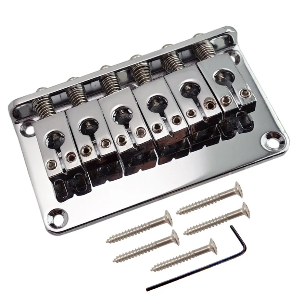 6 String Fixed Type Bridge with Wrench Screws for Electric Guitar Parts Accessories | Спорт и развлечения