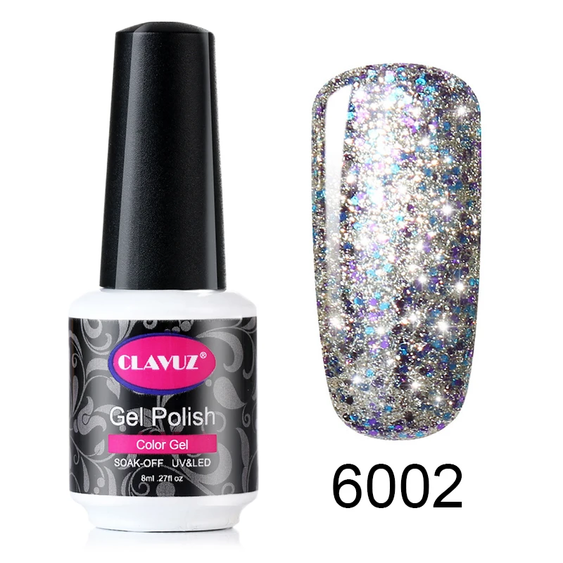 CLAVUZ 8 мл Блеск Сияющий гель лак для ногтей 30 Цвет Гибридный Лаки DIY Nail ArtManicure База Top