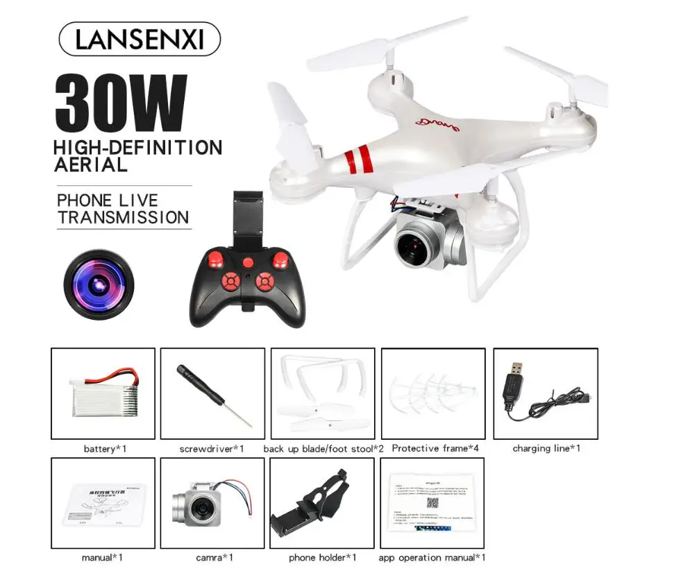 30W Camera White Новейший Радиоуправляемый Дрон Квадрокоптер с Wifi FPV камерой Радиоуправляемый вертолет 20 мин Время полета Профессиональный Дрон VS DJI Phantom 4 Дрон - Цвет: 30W Camera White