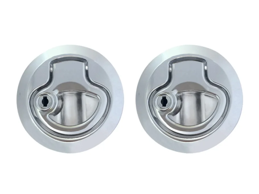 

Marine Boat 2 Pieces Zinc Alloy Chrome Finished Flush Latch Flush Pull Latches Slam Lift Handle Deck Hatch S04A