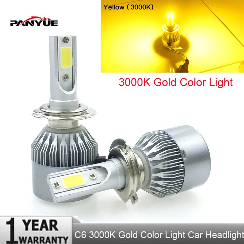 Gold Color Light Muxall золото H4 H7 H1 COB светодиодный головной светильник лампы H11 H13 12V 9005 9006 H3 72W фары для 8000LM Автомобильный светодиодный противотуманный фонарь Светильник 3000 К кольцо с золотым покрытием светильник - Испускаемый цвет: Gold Color Light