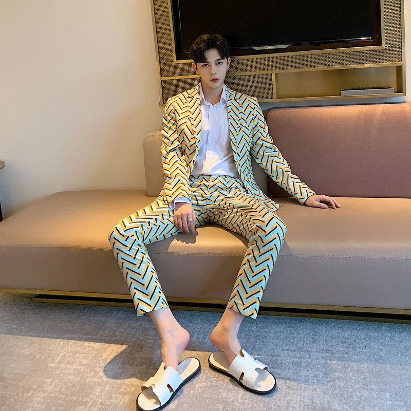 2 предмета мужской костюм нарядный пальто повседневные штаны длиной до щиколотки