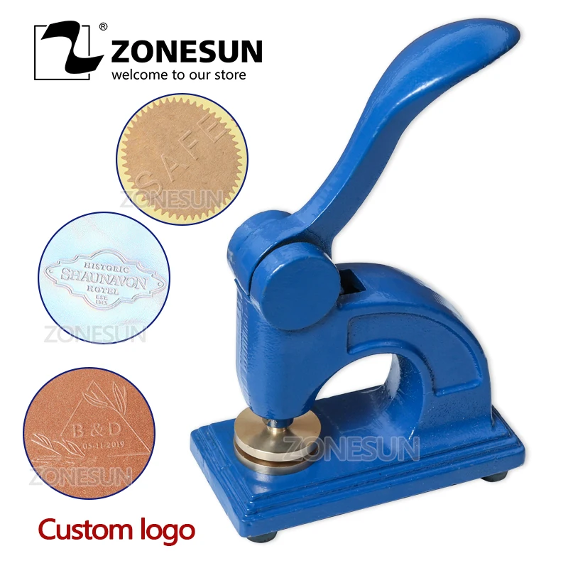 ZONESUN HF1 дизайн индивидуальный логотип Embosser штамп из нержавеющей стали уплотнение для офисного бизнеса и невзгоды документ