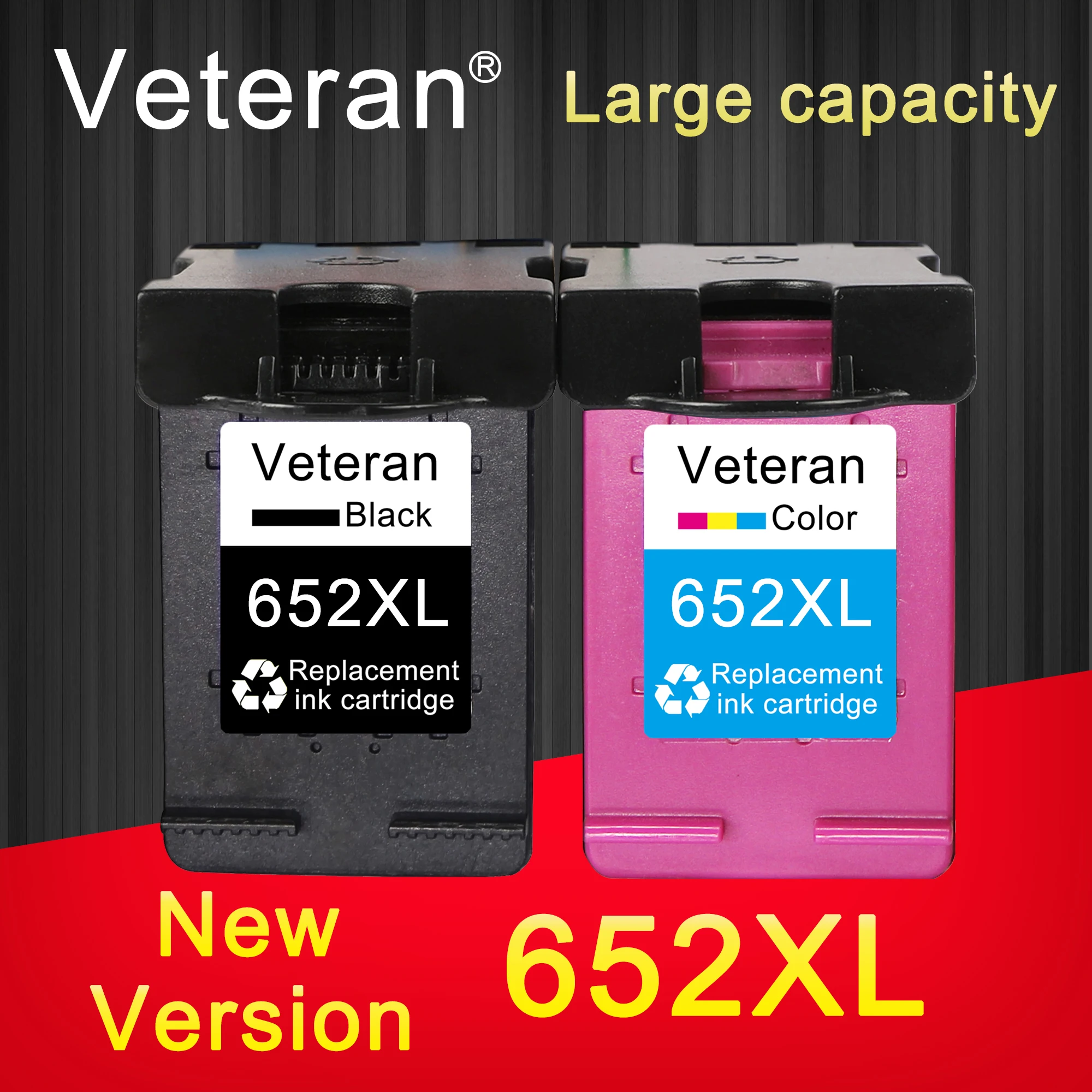 Перезаправленный чернильный картридж Veteran 652XL для hp 652 xl hp652 Deskjet 1115 2135 3835 2675 2676 4675