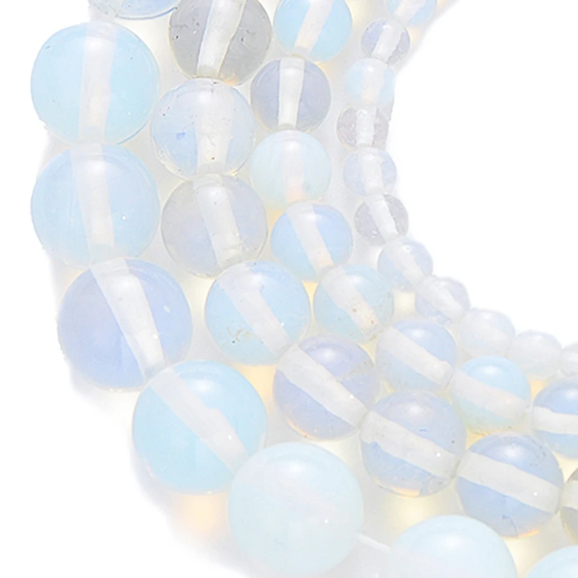 Полупрозрачный бисер Neovivi Lucky White Opal круглые свободные шарики для ювелирных