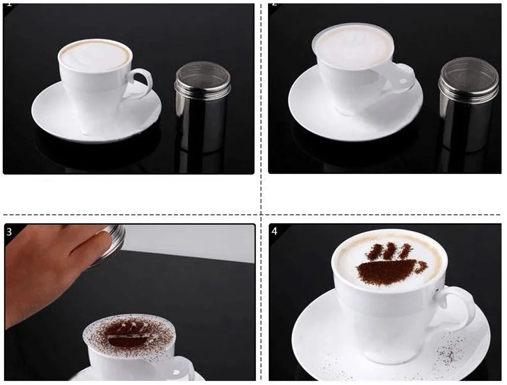 Нержавеющая шейкер для кофе и шоколада глазурь сахарный порошок Мука Какао Кофе