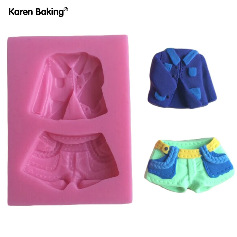 Куртка классная и Брюки для девочек Форма помадка 3D формы силиконовые свечи