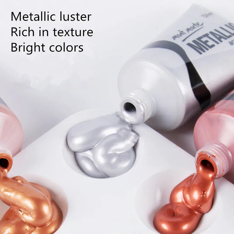 4 шт./компл. 50 мл акриловая краска цвета металлик для текстильного рисования