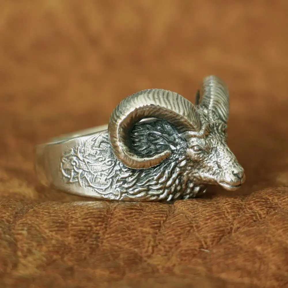 LINSION 925 пробы серебряные высокие детали Argali мужское байкерское кольцо в стиле