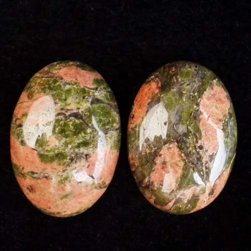 Unakite Gem 2 шт./лот) натуральный смешанный камень овальный кабошон 25x18x6 мм yl061802 - Окраска металла: Unakite Gem