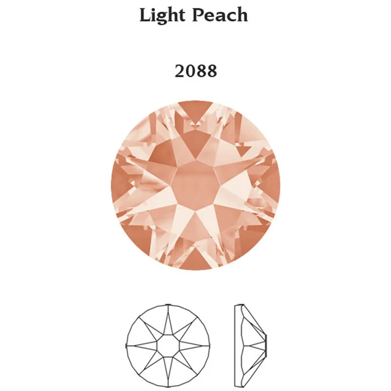 Light Peach YANRUO 2088 Горячая фиксация хрустальные стразы стекло Горячая фиксация Стразы камень кристаллы AB железо на одежду - Цвет: Light Peach