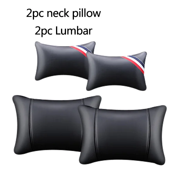 neck pillow lumber Кожаные чехлы на подголовники для автомобильных сидений защита для Kia Rio 3 niro cerato stinger Soul sorento 2005 picanto k7 аксессуары - Название цвета: neck pillow lumber