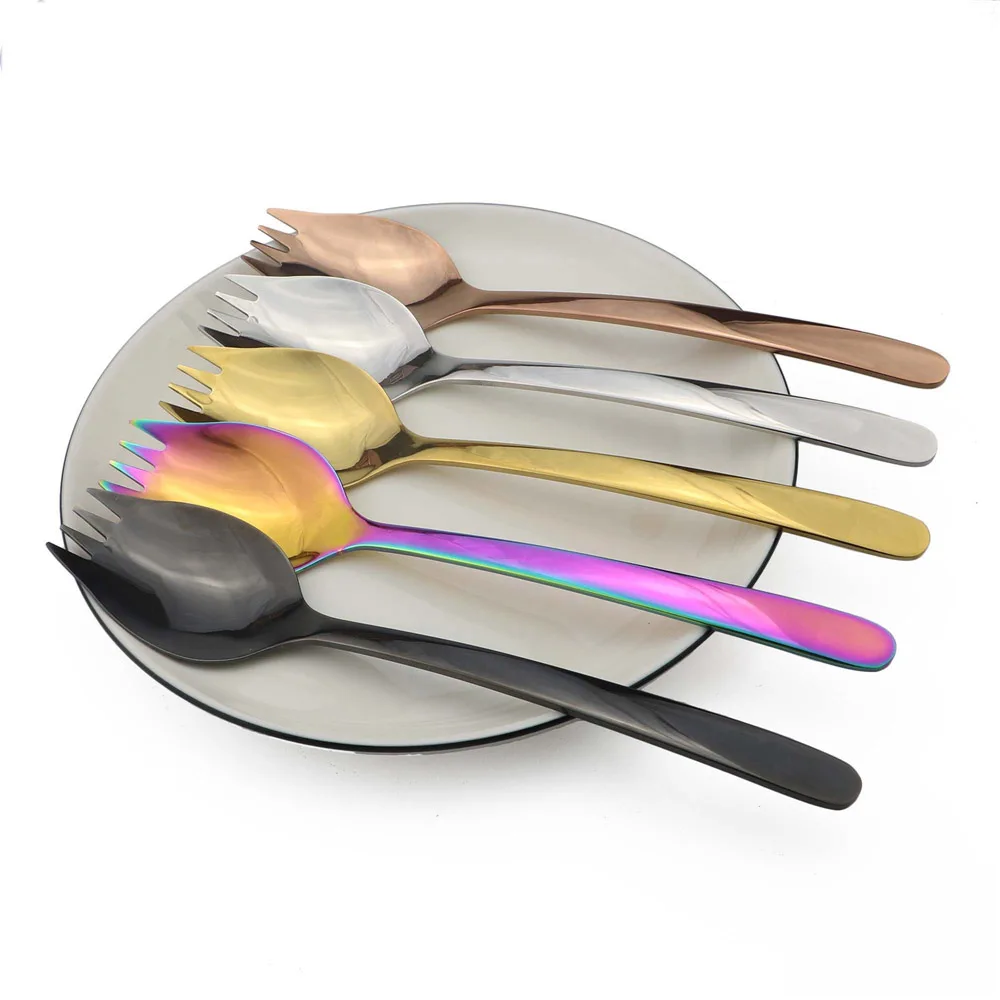 Muilt цветные салатные вилки черная зеркальная столовая посуда из нержавеющей