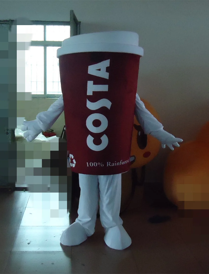 OISK пользовательские костюмы талисмана кофейной чашки на Рождество и день