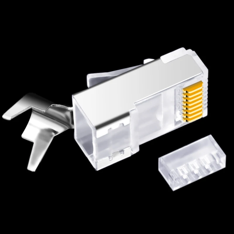 CNCOB 30 шт. Cat 7 RJ45 сетевой Кабельный разъем Cat6a Кристальный штекер экран