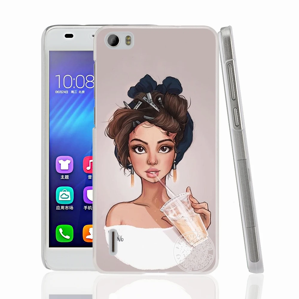 HAMEINUO Модный чехол для сотового телефона девушки с винной чашкой huawei honor 3C 4A 4X 4C 5X 6 7